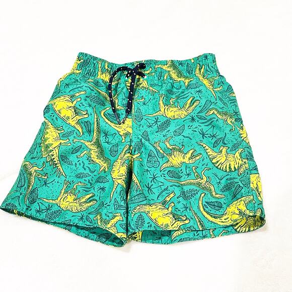 Baby Gap Dinosaur Swim Trunks sz 4T Green Lined Swim Shorts - Picture 4 of 8